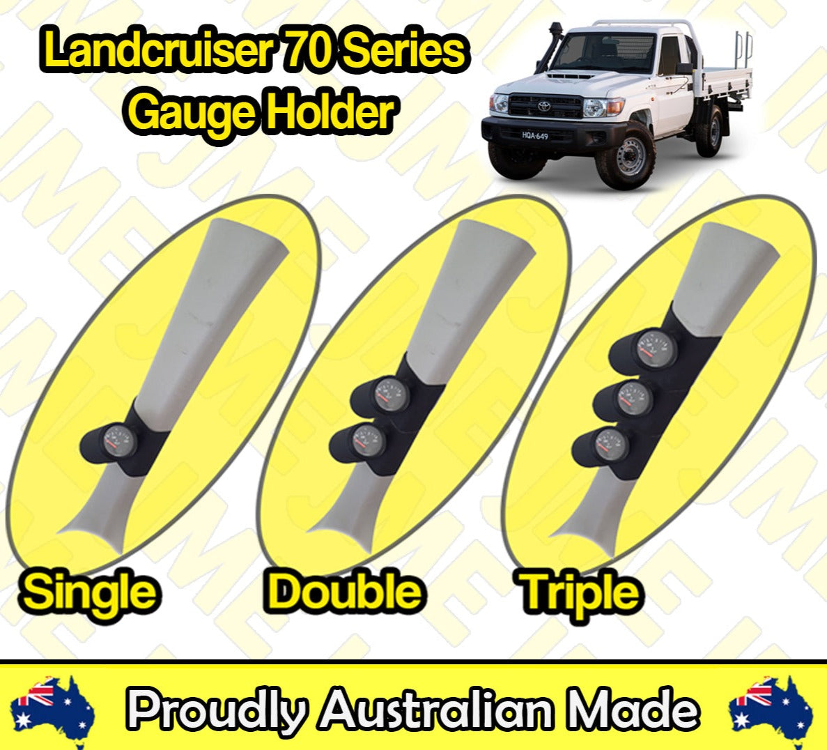 Pillar Pod for Toyota Landcruiser 70 Series (2007–Present) – Gauge Holder for 52mm & 60mm Gauges