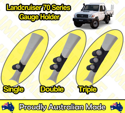 Pillar Pod for Toyota Landcruiser 70 Series (2007–Present) – Gauge Holder for 52mm & 60mm Gauges