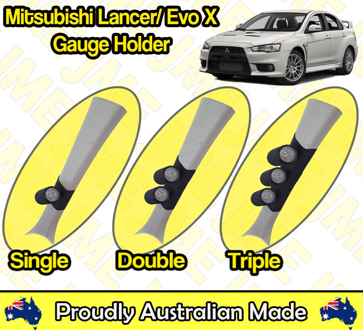 Pillar Pod for Mitsubishi Lancer Evo X (2007–2016) – Gauge Holder for 52mm & 60mm Gauges
