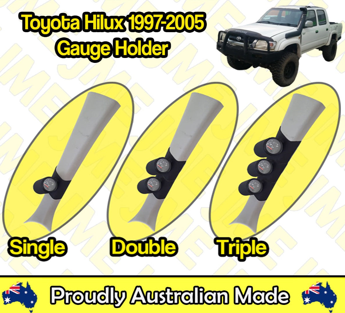 Pillar Pod for Toyota Hilux (1997–2005) – Gauge Holder for 52mm & 60mm Gauges